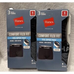 2 Packs Of 3 Count Premium Comfort Flex Fit Trunks Small 28-30"